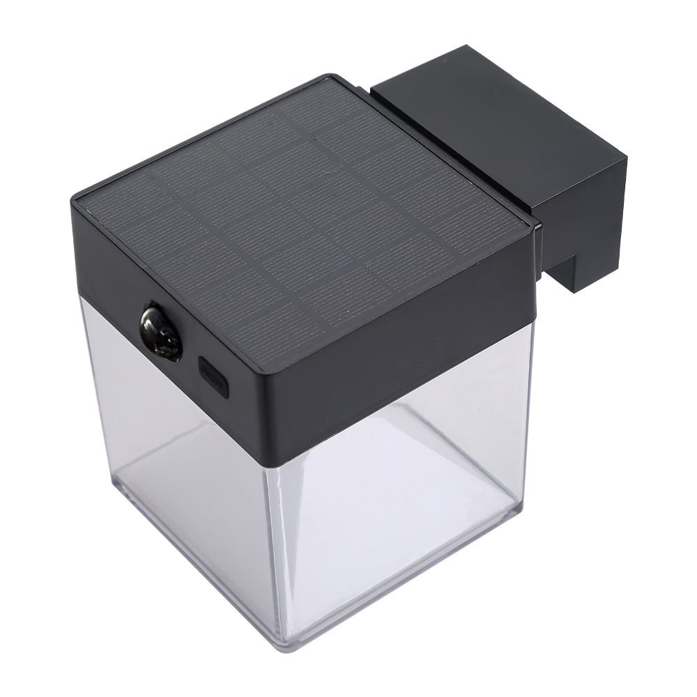 APLIQUE SOLAR CUADRADO 4 W 500 Lm, 3.000/4.000/6.500 K, 3CCT, CON SENSOR, NEGRO