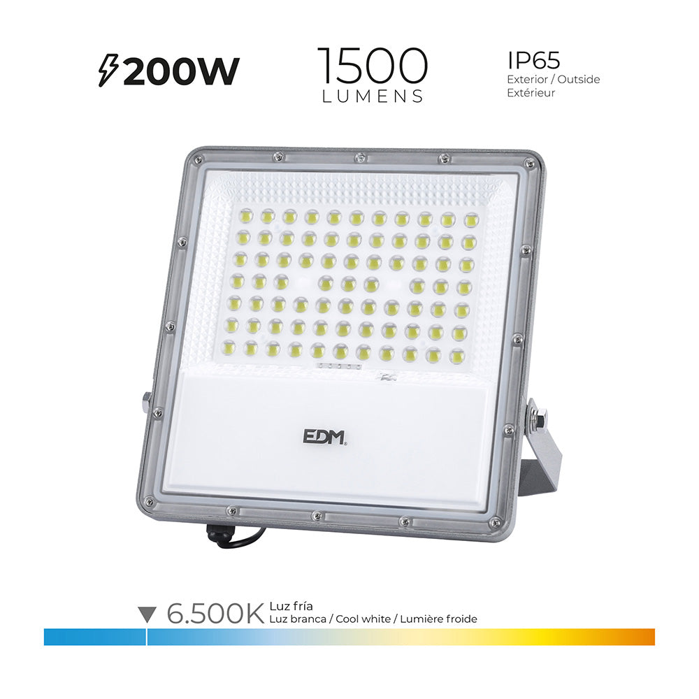 FOCO PROYECTOR LED SOLAR 200W 1500Lm 6500K