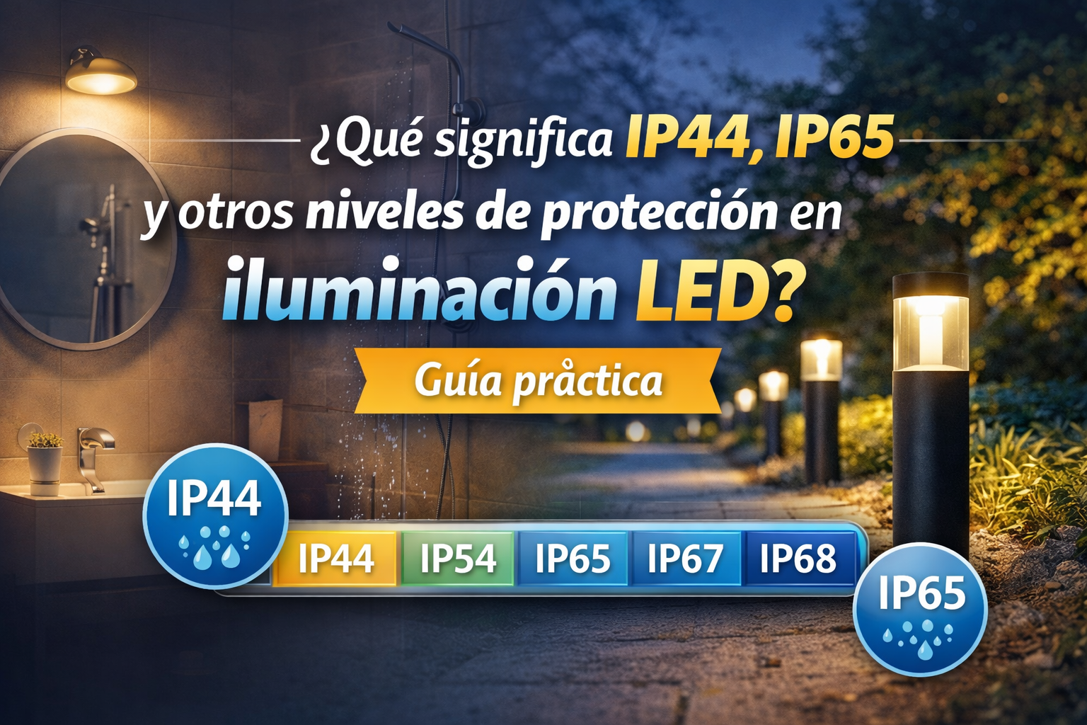 Qué significa IP44, IP65 y otros niveles de protección en iluminación LED: guía práctica