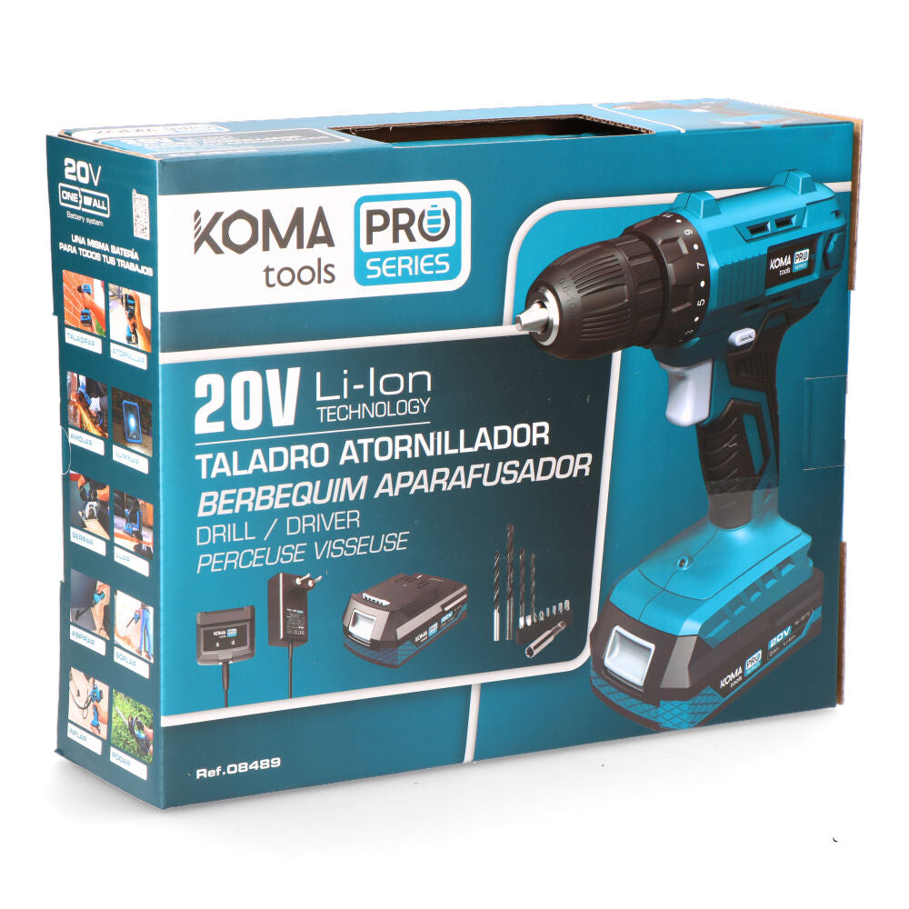 Kit Atornillador 20 V con Maletín, Batería y Cargador