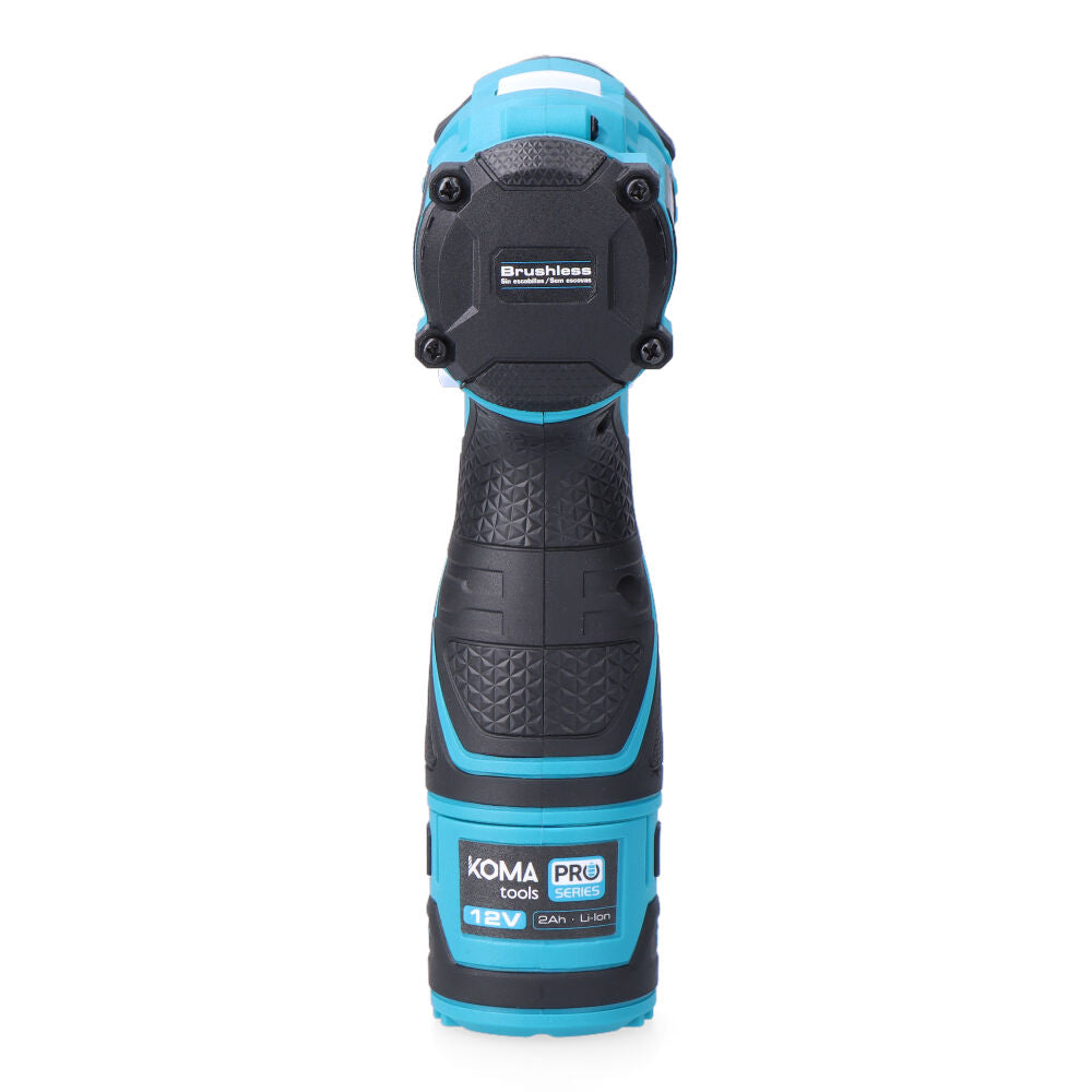 KIT TALADRO PERCUTOR BRUSHLESS 12 V CON ACCESORIOS, BATERIA Y CARGADOR