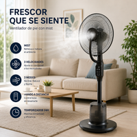 Ventilador de Pie Nebulizador con Mando a Distancia — Refrigeración 2 en 1 con Depósito 3L