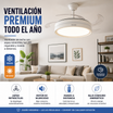 Ventilador de Techo Blanco con Luz LED y Aspas Retráctiles — Motor DC Silencioso, 6 Velocidades y Mando a Distancia