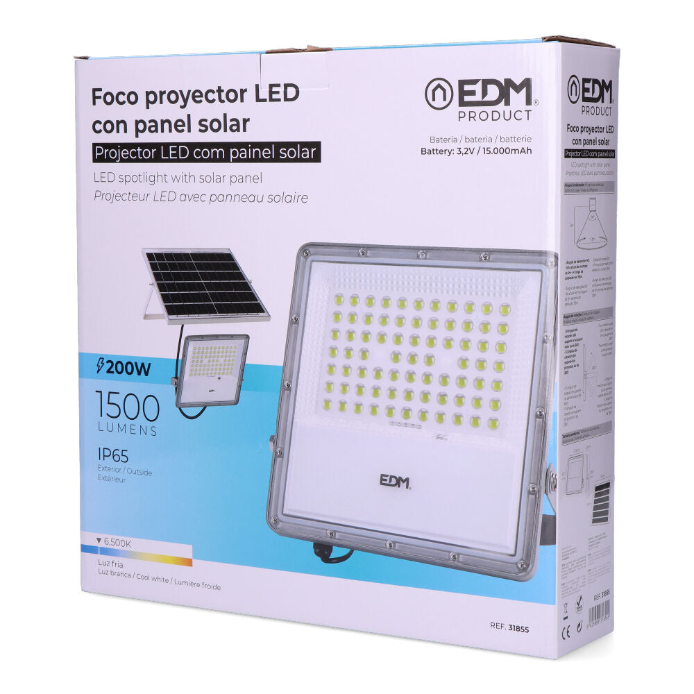FOCO PROYECTOR LED SOLAR 200W 1500Lm 6500K