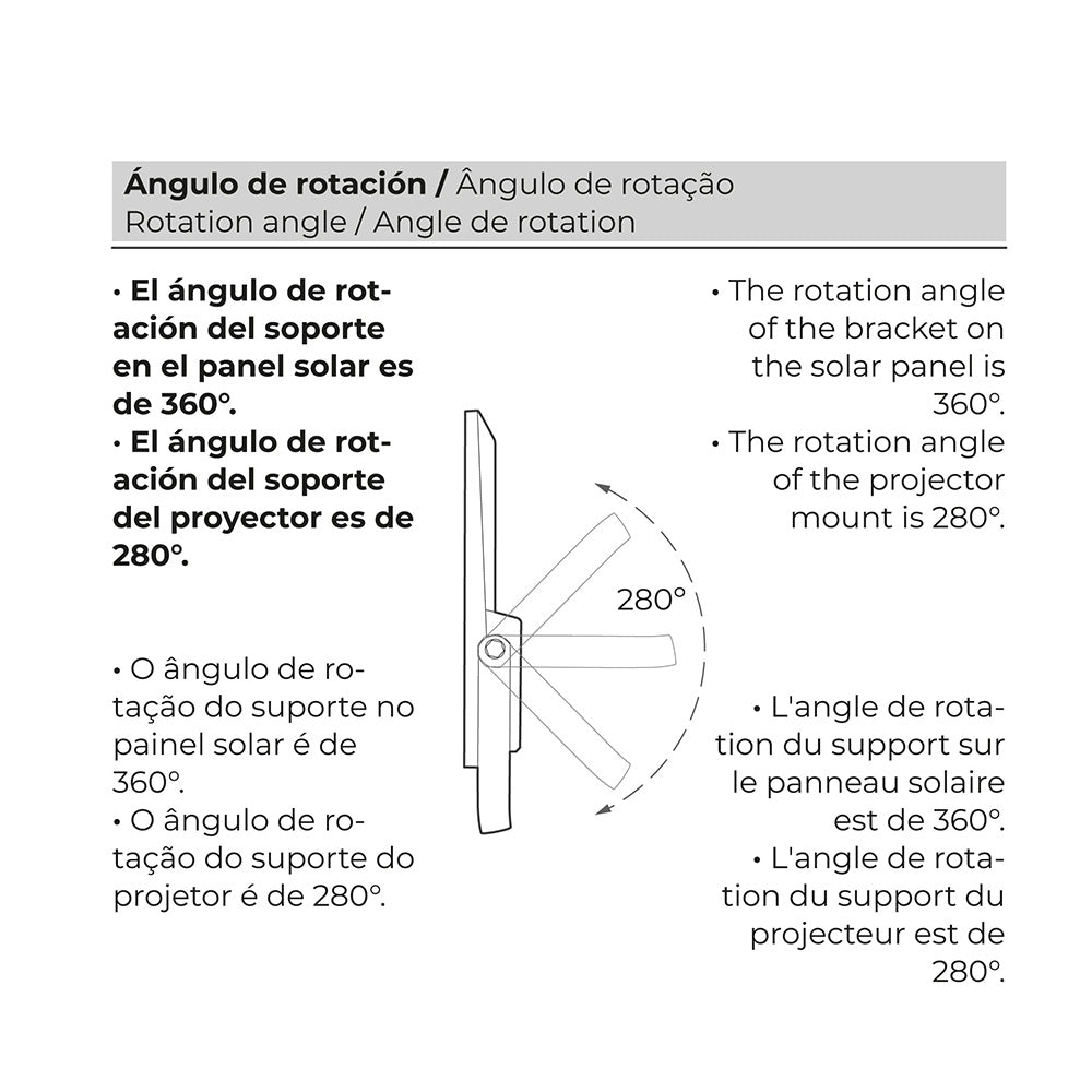 FOCO PROYECTOR LED SOLAR 200W 1500Lm 6500K