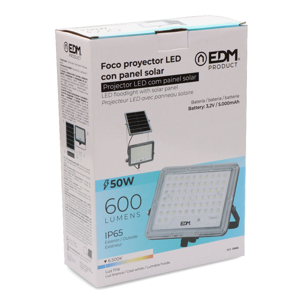 FOCO PROYECTOR SOLAR SLIM 50W 600Lm 6.500K