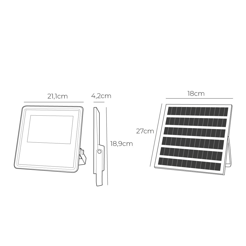 FOCO PROYECTOR SOLAR SLIM 50W 600Lm 6.500K