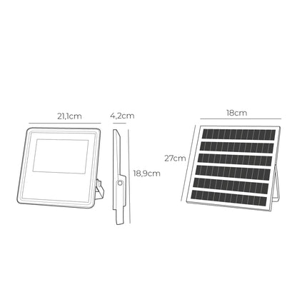 FOCO PROYECTOR SOLAR SLIM 50W 600Lm 6.500K