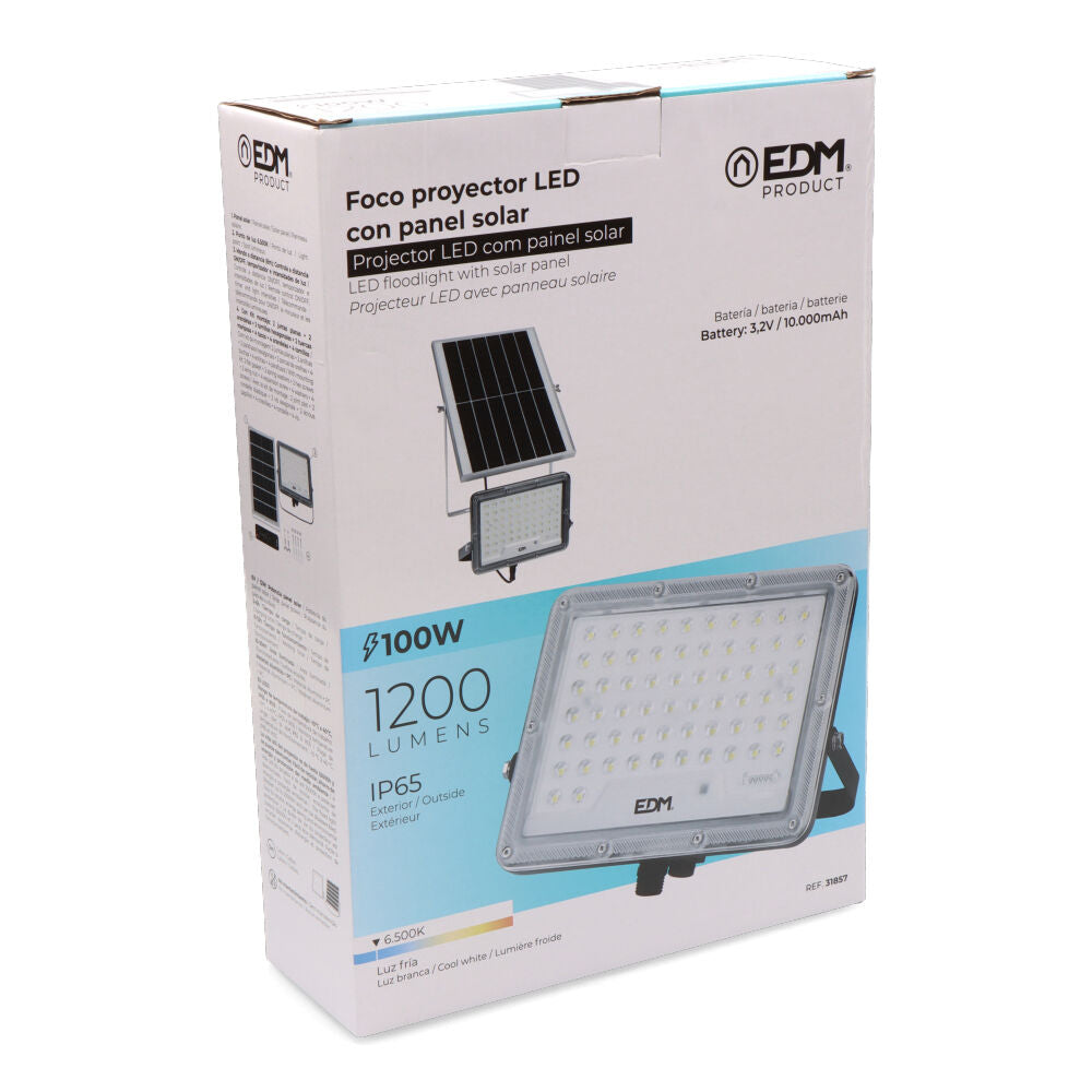 FOCO PROYECTOR SOLAR SLIM 100W 1.200Lm 6.500K