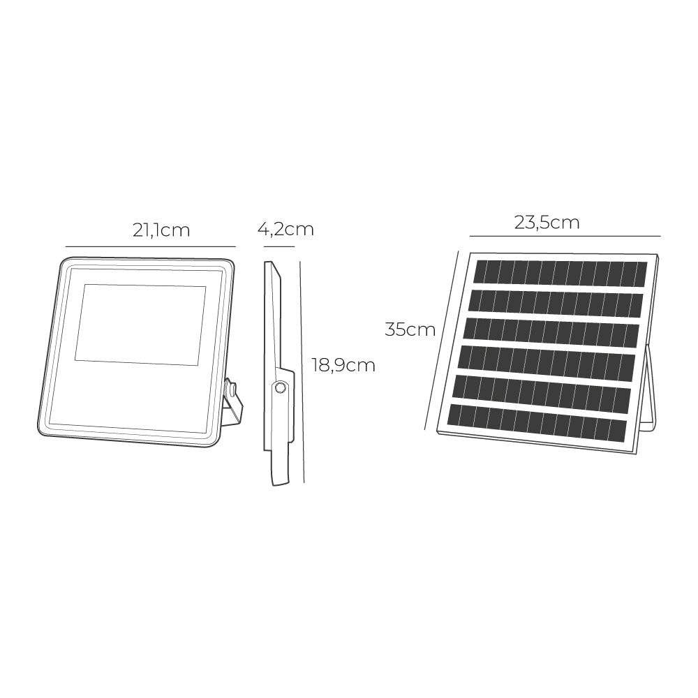 FOCO PROYECTOR SOLAR SLIM 100W 1.200Lm 6.500K