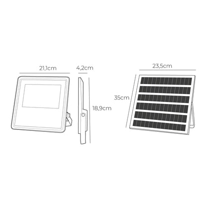 FOCO PROYECTOR SOLAR SLIM 100W 1.200Lm 6.500K