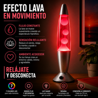 LavaGlow™ | Lámpara de Lava LED Multicolor con 7 Colores y Efecto Relajante