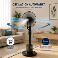 Ventilador de Pie Nebulizador con Mando a Distancia — Refrigeración 2 en 1 con Depósito 3L