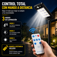 SolarBeam Pro™ | Farola Solar LED Exterior con Sensor de Movimiento y Mando a Distancia