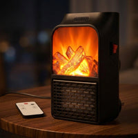 Calefactor eléctrico efecto chimenea 1000 W con mando a distancia