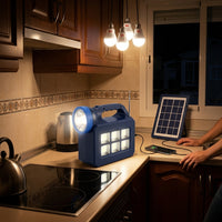 Batería portátil con placa solar para cortes de luz