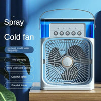 Ventilador Nebulizador con Luz RGB y 5 Pulverizadores — Depósito 600ml, USB-C y 7 Colores