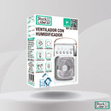 Ventilador Humidificador con Luz LED RGB — 3 Velocidades, Depósito 250ml y Temporizador USB
