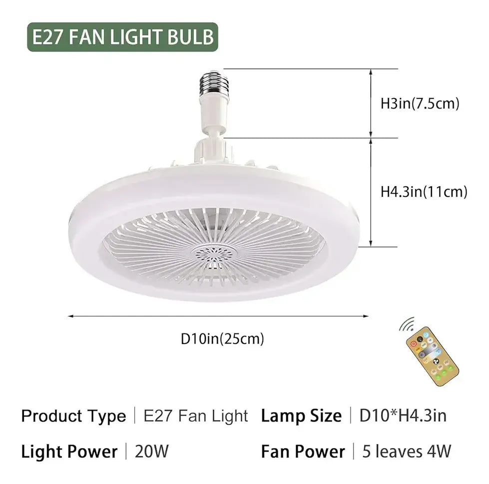 Lampara y ventilador de techo 2en1- LED multifuncionales con control remoto