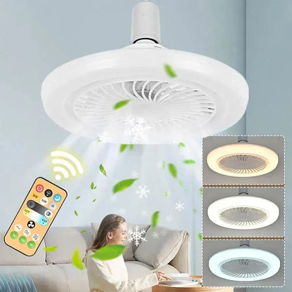 Lampara y ventilador de techo 2en1- LED multifuncionales con control remoto