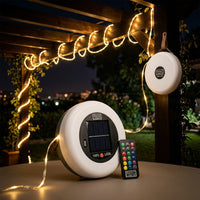 Tira de luces LED retráctil 8 m con carga solar y USB-C