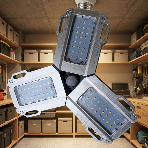 Triple luz LED E27 de alta intensidad con sensor de movimiento