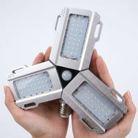 Triple luz LED E27 de alta intensidad con sensor de movimiento