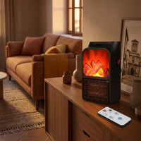 Calefactor eléctrico efecto chimenea 1000 W con mando a distancia