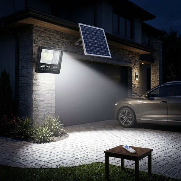 Foco LED con placa solar 100 W