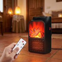 Calefactor eléctrico efecto chimenea 1000 W con mando a distancia