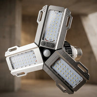 Triple luz LED E27 de alta intensidad con sensor de movimiento