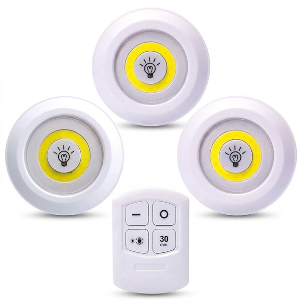 Luces LED inalámbricas con mando, pack de 3