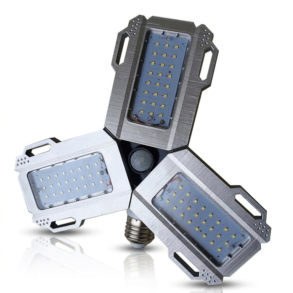 Triple luz LED E27 de alta intensidad con sensor de movimiento