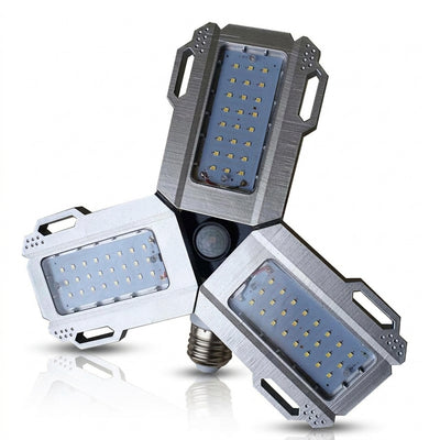 Triple luz LED E27 de alta intensidad con sensor de movimiento