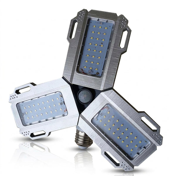 Triple luz LED E27 de alta intensidad con sensor de movimiento